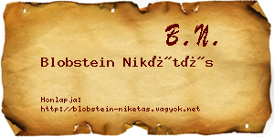 Blobstein Nikétás névjegykártya